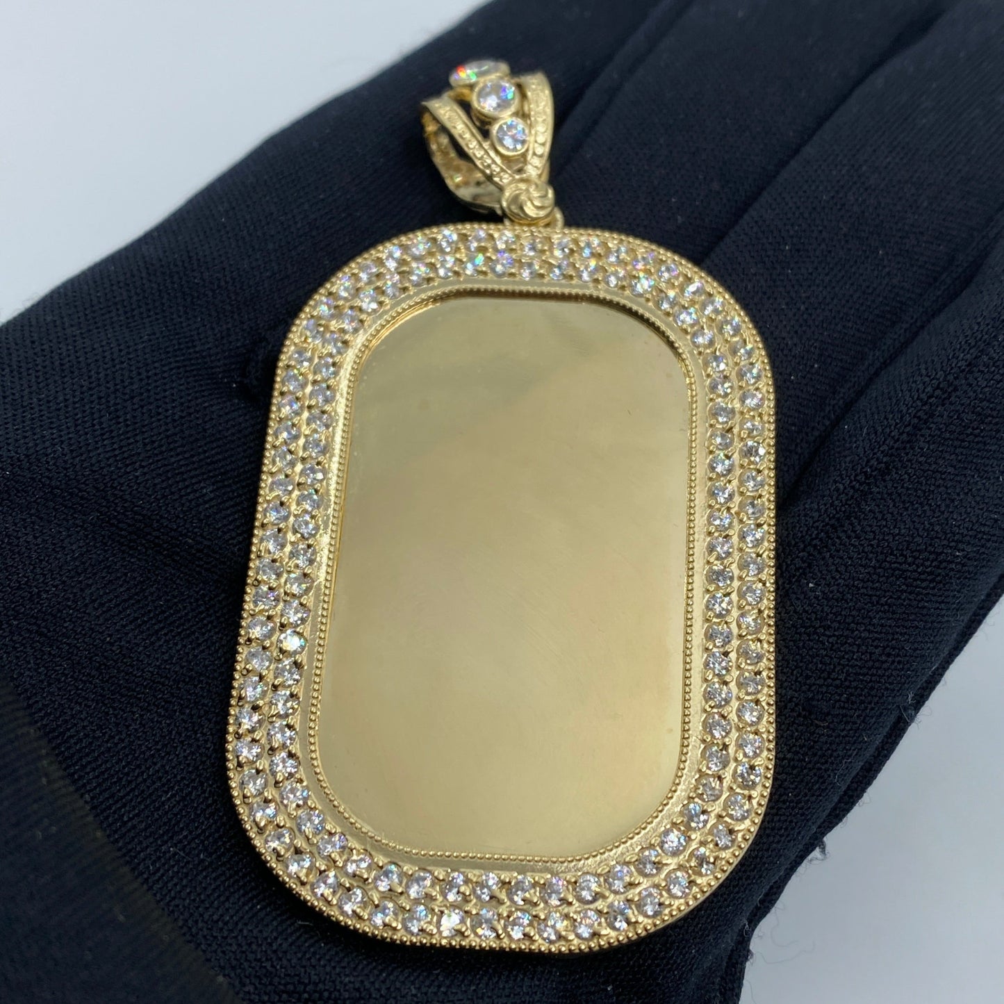 14K Rounded Rectangle Picture Photo Pendant