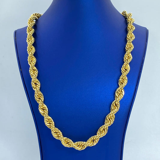 14K 12MM Bold Rope Chain 26"