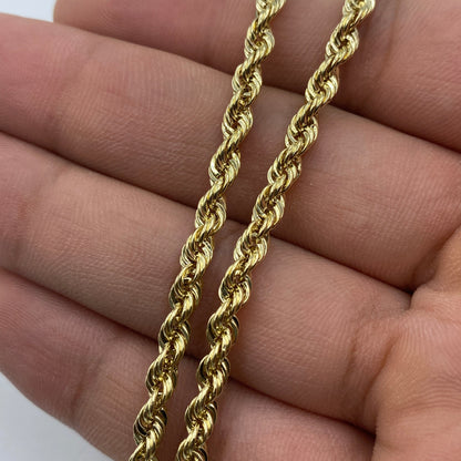 14K Gold 4MM Gold Rope Chain 22"