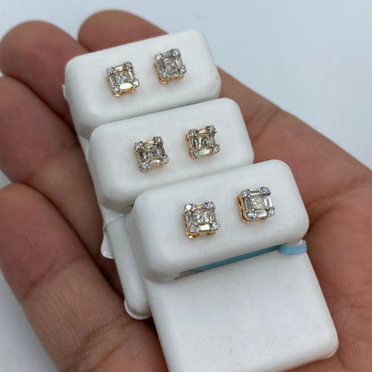 14K Diamond Baguette Stud Earrings