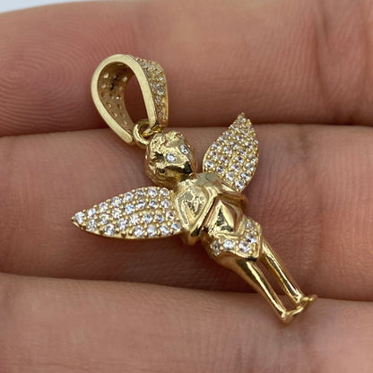 14K Baby Angel Pendant 1.1"