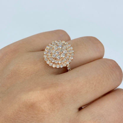 14K Jumbo Cake Circle Diamond Engagement Ring