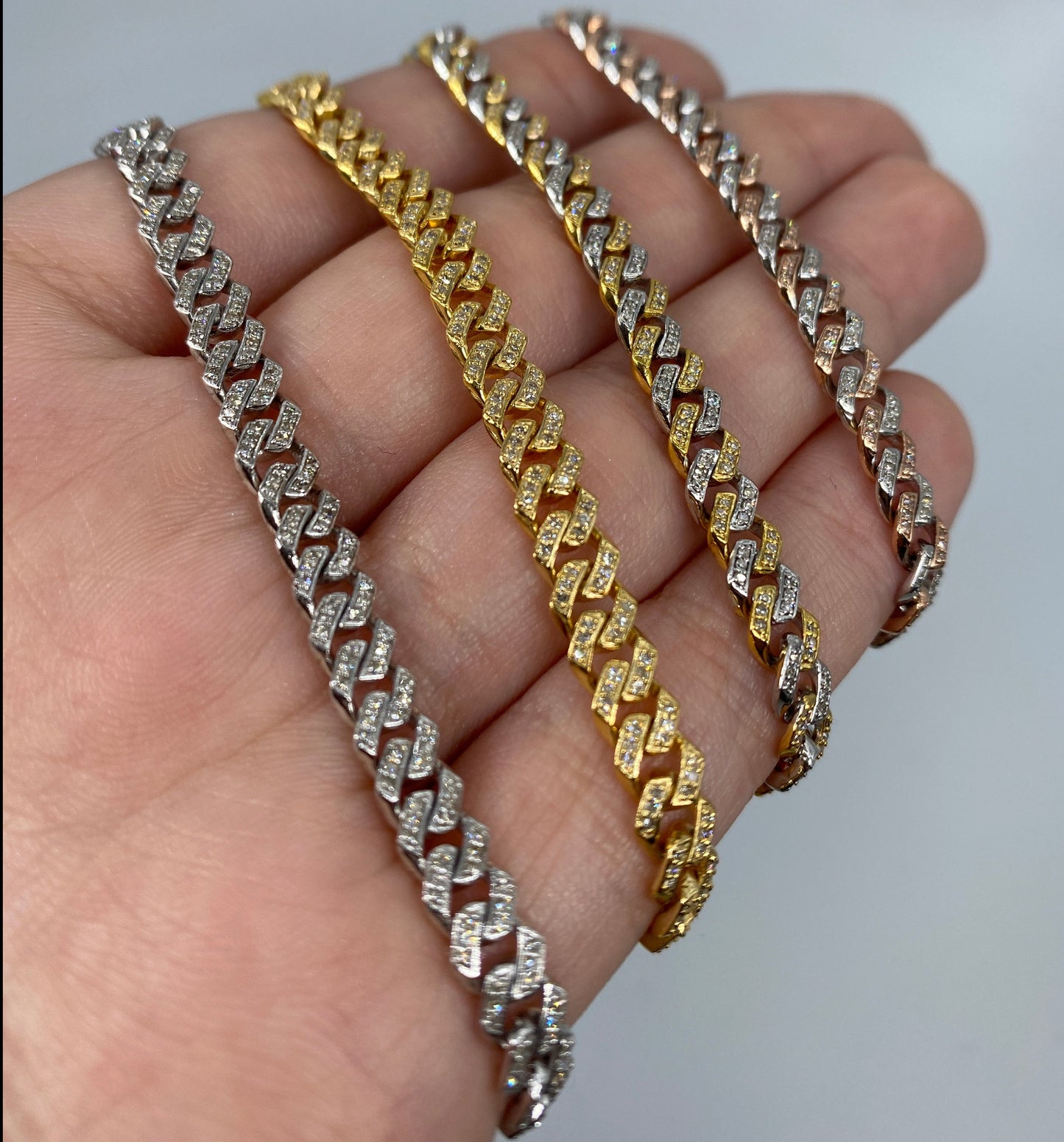 10K 5.5MM Cuban Link Diamond Bracelet 7-8"