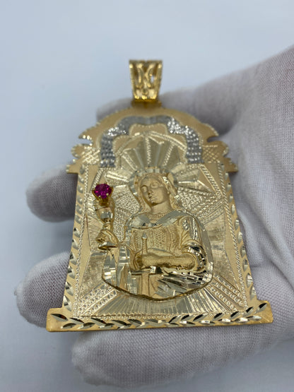 10K Saint Barbara Pendant - 4.25"