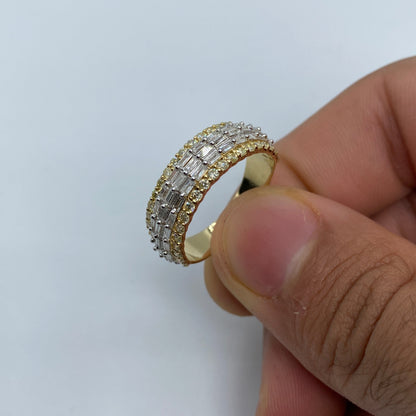 14K Triple Threat Diamond Baguette Ring