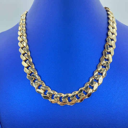 14K 12.5MM Cuban Link Chain 18"