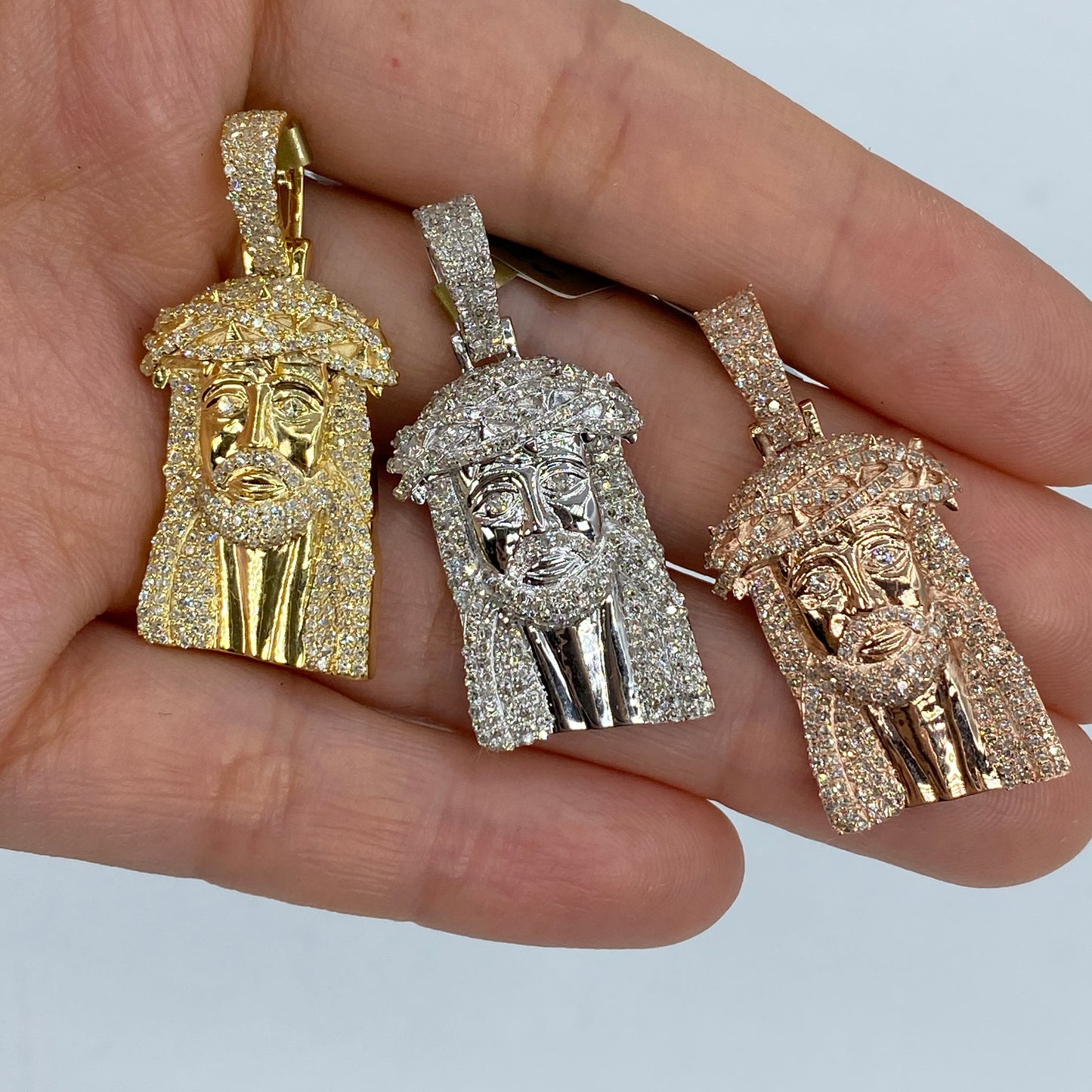 10K/14K Jesus Head Diamond Pendant