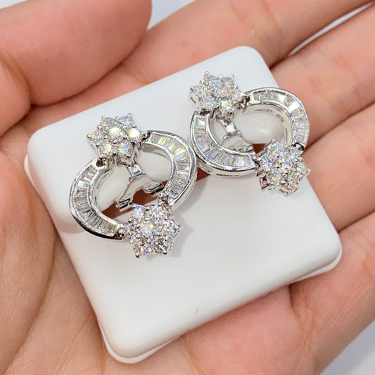 18K Stardust Diamond Baguette Earrings