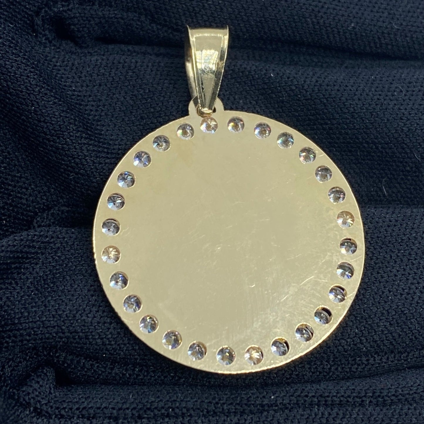 10K Circle Picture Photo Pendant