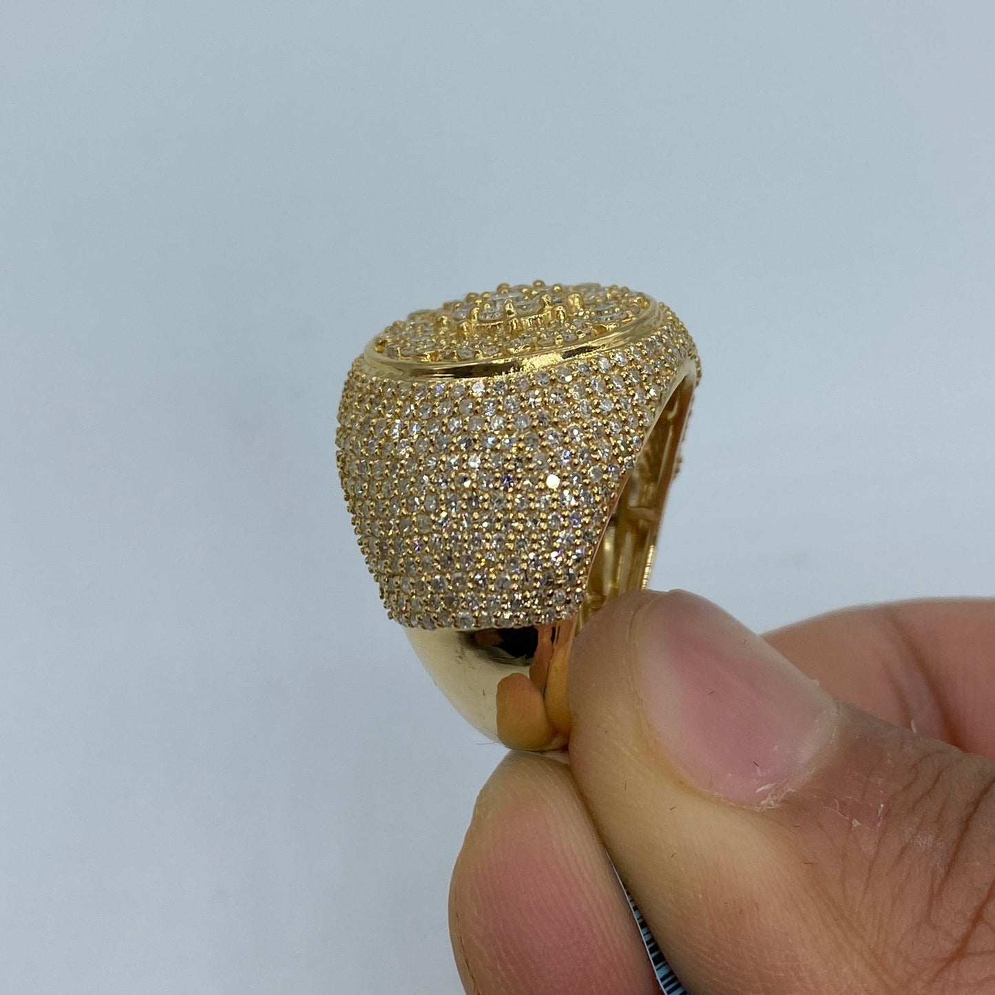 14K Flower Diamond Dome Ring