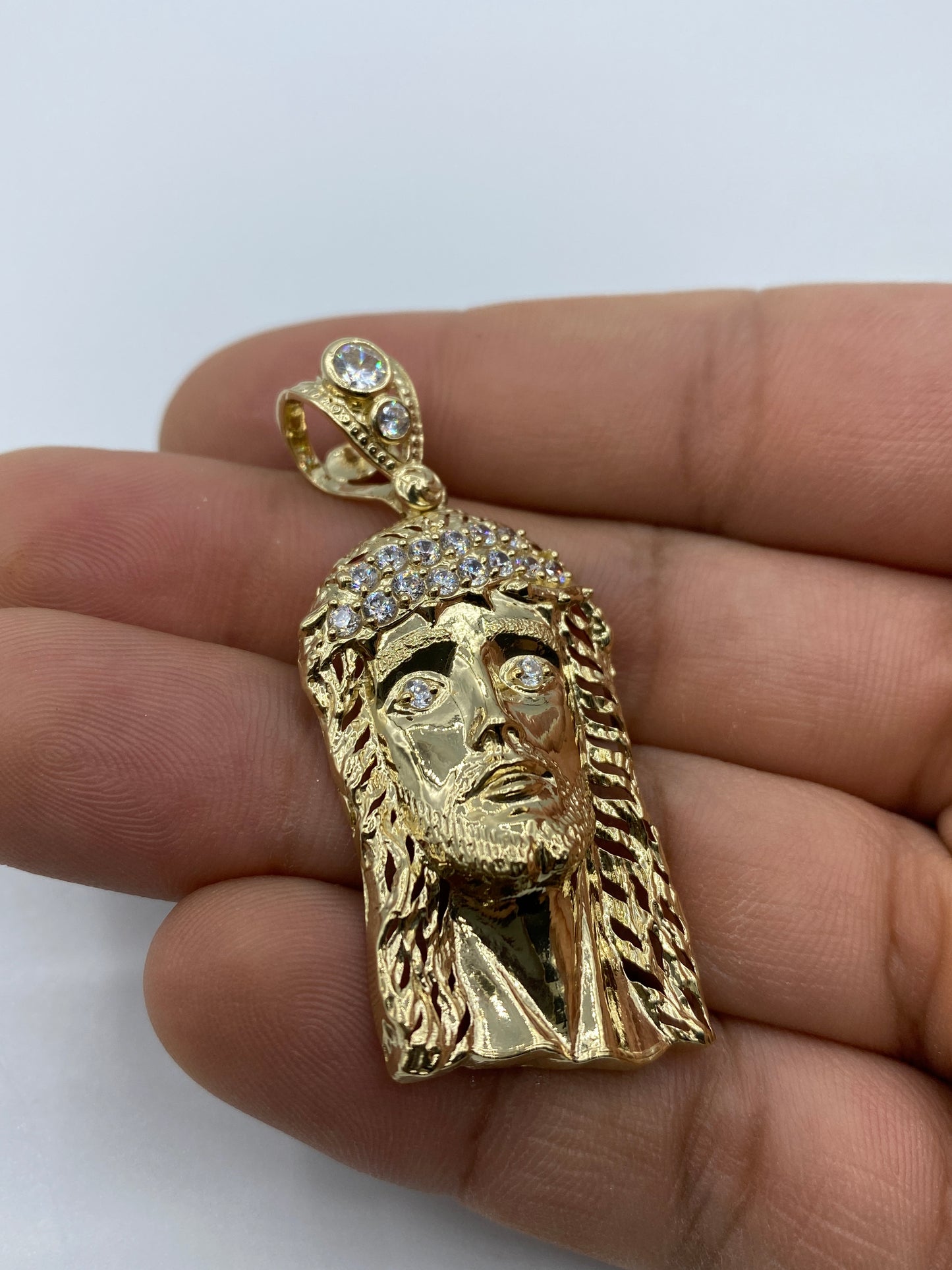 14K Jesus Head Pendant 2.0"