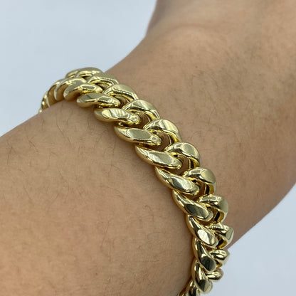 Cuban Link Bracelet in Real 10K Yellow Gold All Sizes