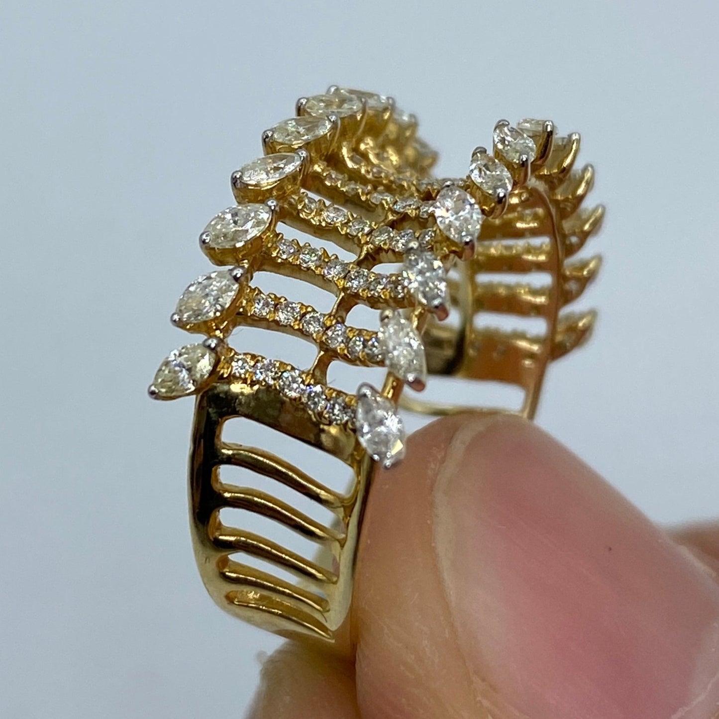 14K Floral Diamond Ring