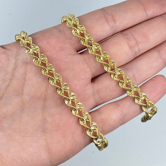 10K Double Rope Link Bracelet
