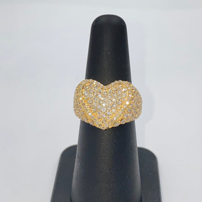 14K Protect Icy Heart Diamond Ring