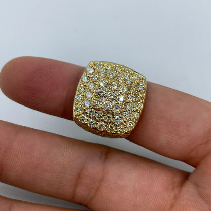 14K Square Jumbo Italian Diamond Ring