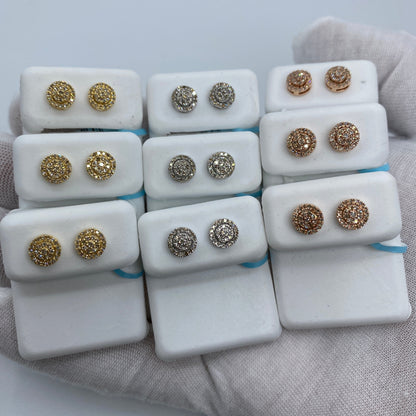 14K Saint Circle Diamond Earrings