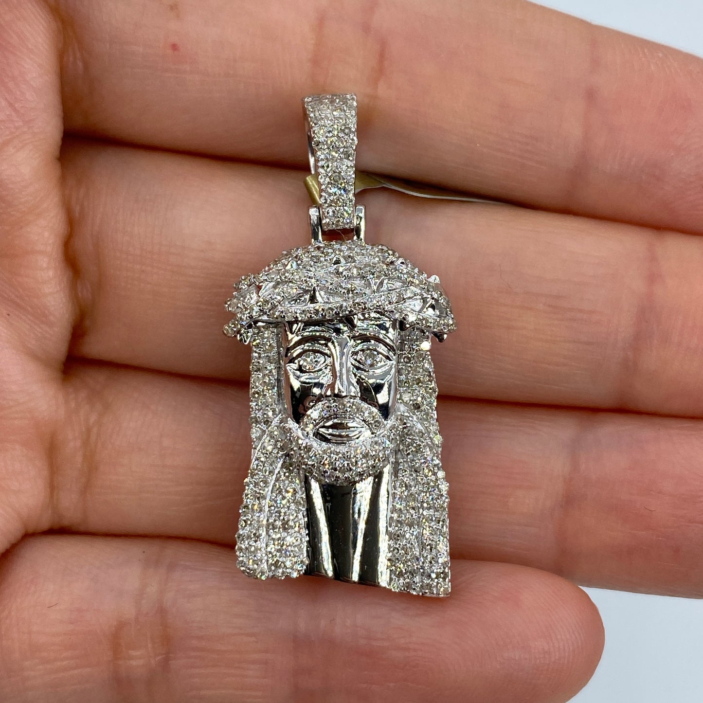 10K/14K Jesus Head Diamond Pendant