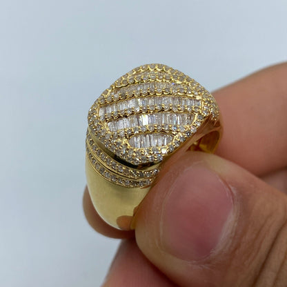 10K Round Championship Diamond Baguette Ring