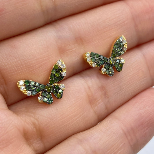 14K Lucky Butterfly Diamond Earrings