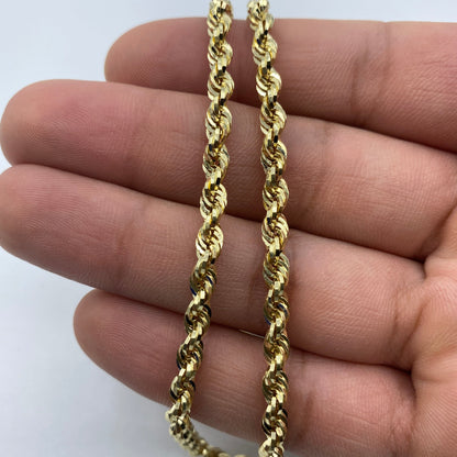 14K Gold 4.2mm Rope Chain in 18"