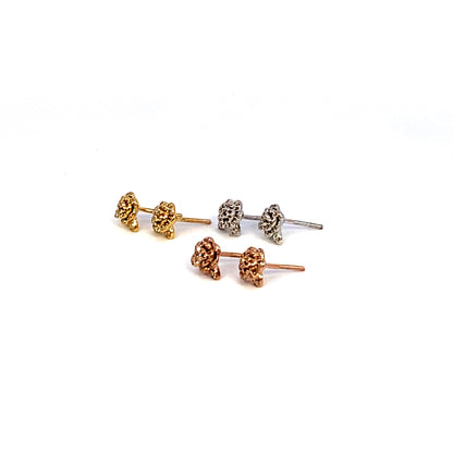 14K Rose Flower Diamond Earrings