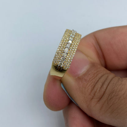 14K Big Stone Band Diamond Ring