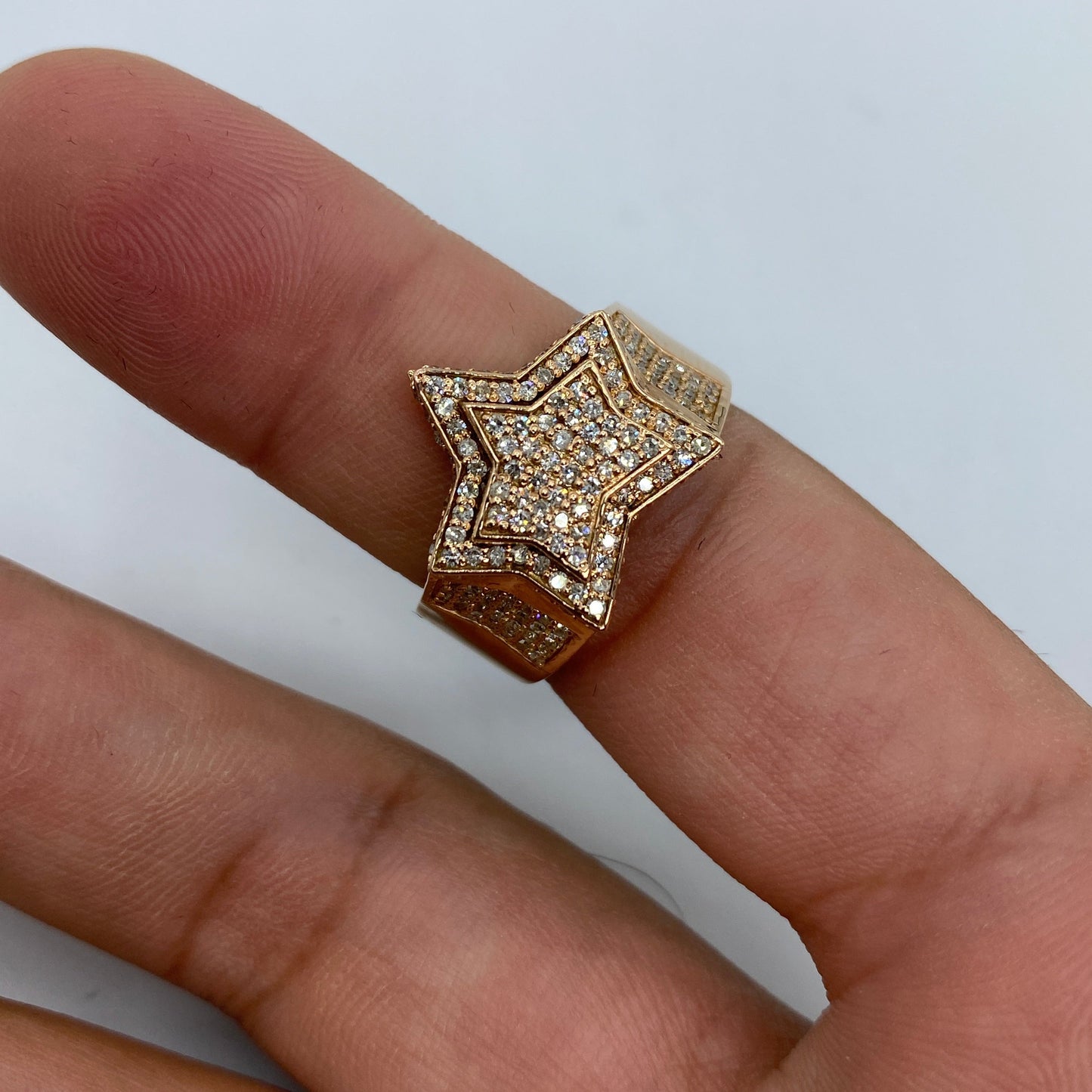 14K Rose Star Diamond Ring
