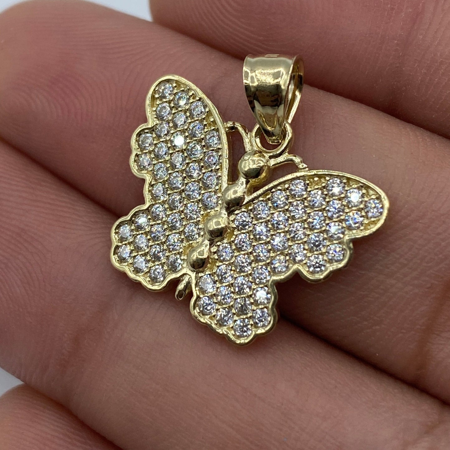 14K Butterfly Pendant 0.9"