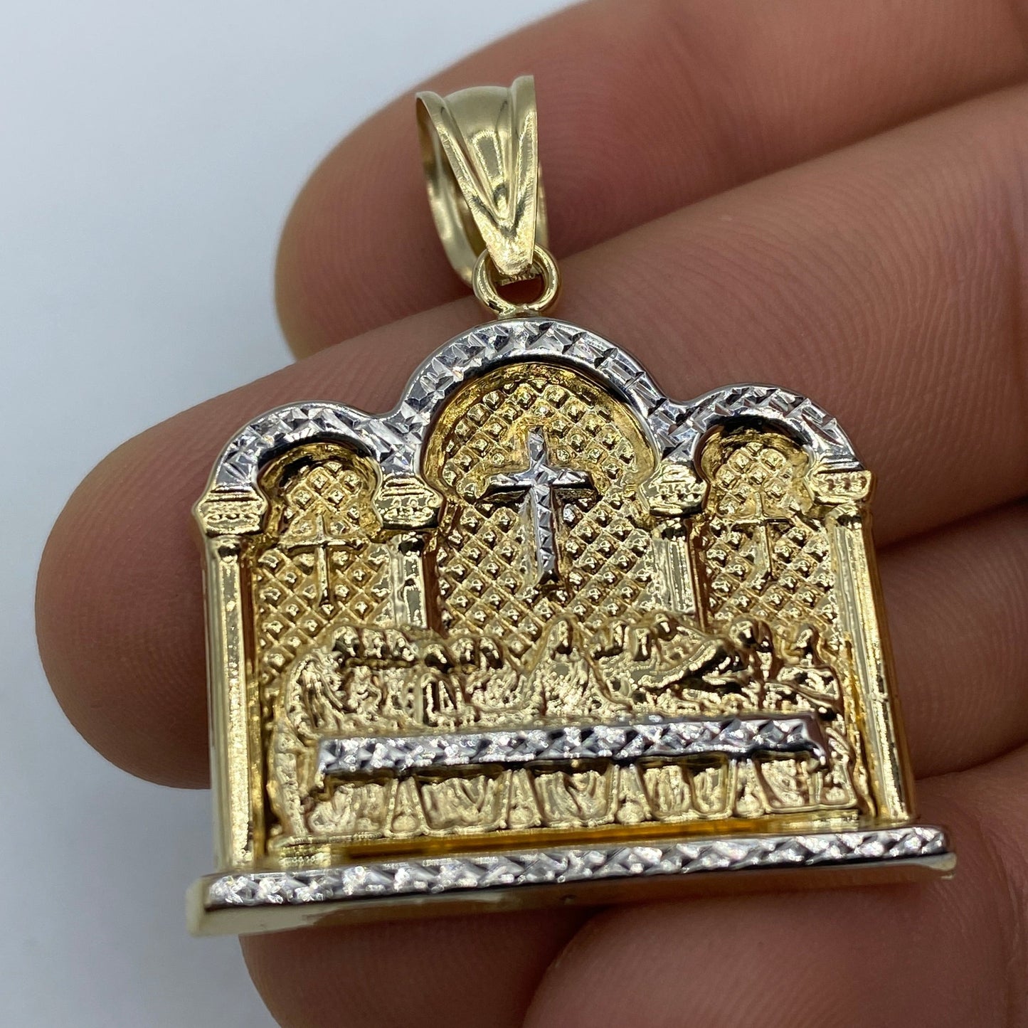 14K Last Supper Cathedral Pendant