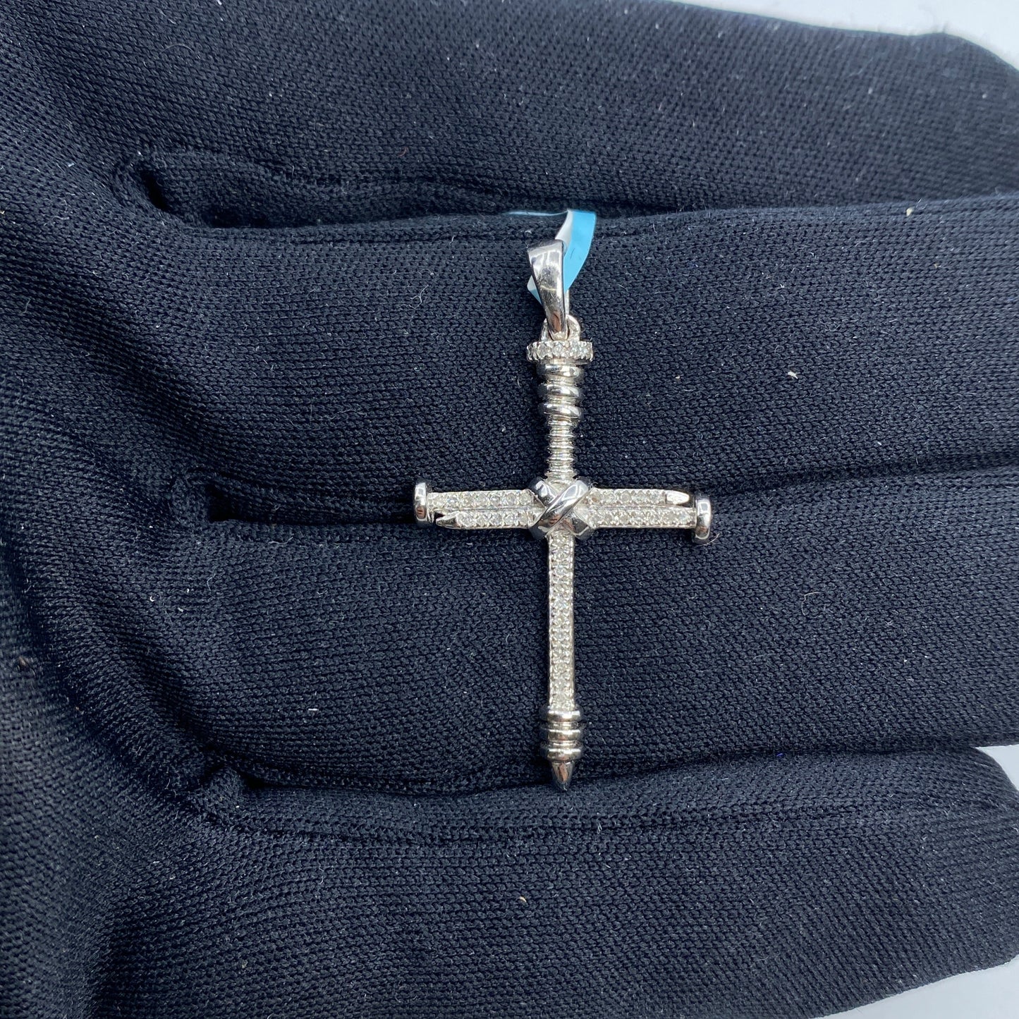 14k Nail Rope Cross Pendant