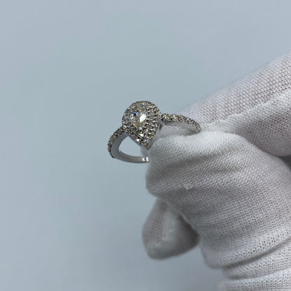14K Large Pear Stone Diamond Engagement Ring