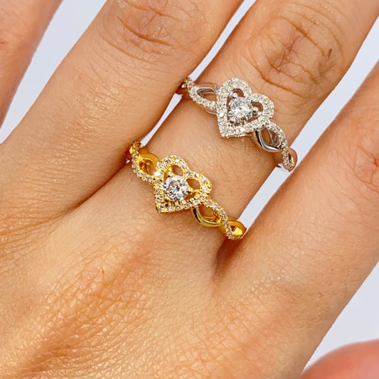 14K Infinity Heart Diamond Engagement Ring