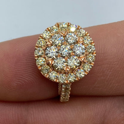 14K Rose Gold Circle Diamond Engagement Ring