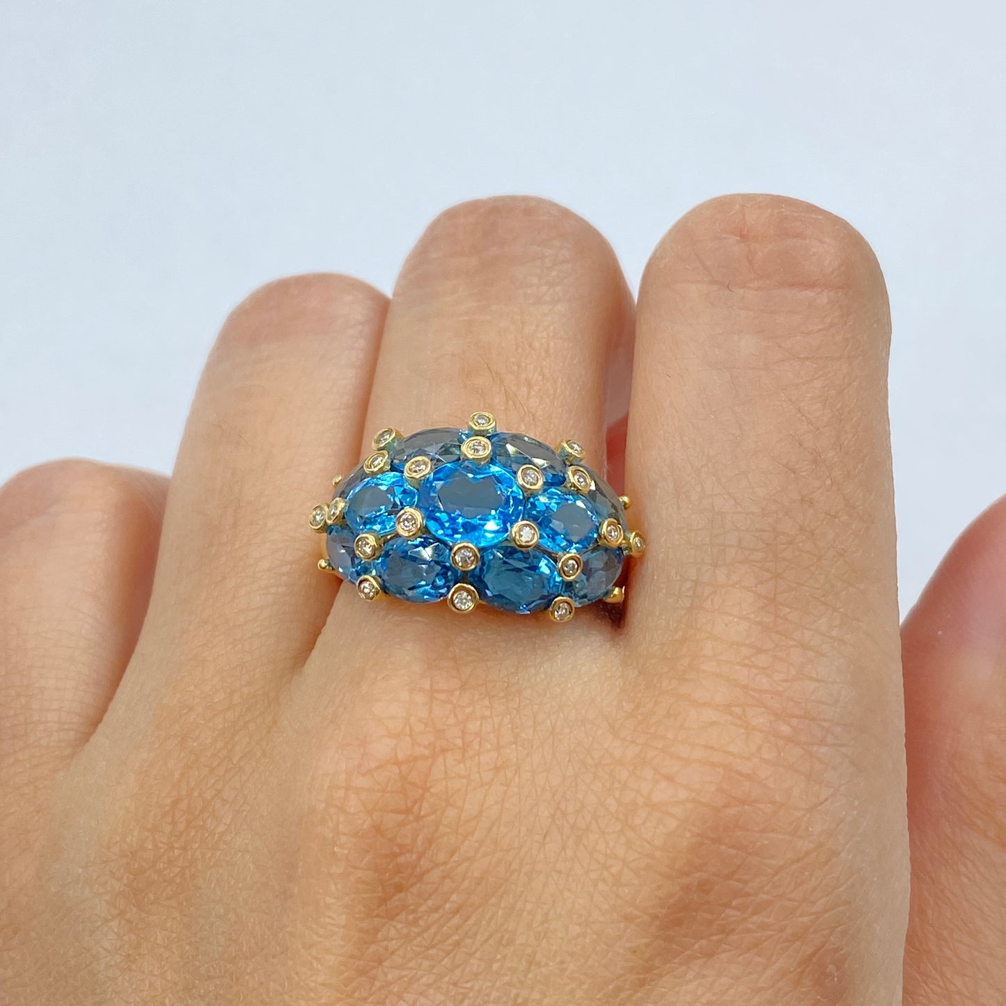 14K Ocean Diamond Ring