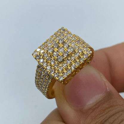 10K Square Love Diamond Ring