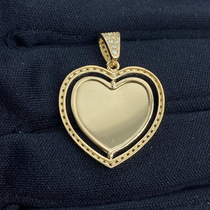 14K Spinning Heart Picture Photo Pendant