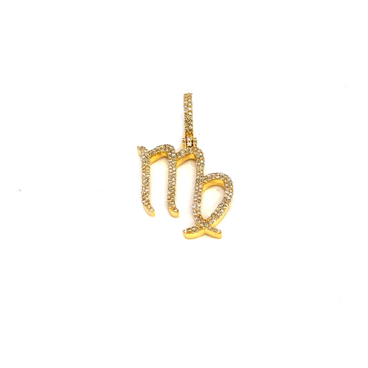 10K Virgo Sign Diamond Pendant