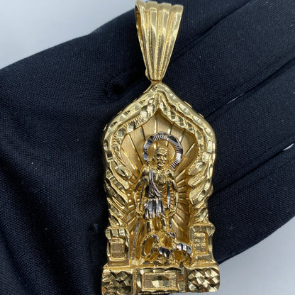 14K Saint Lazarus in the House Pendant