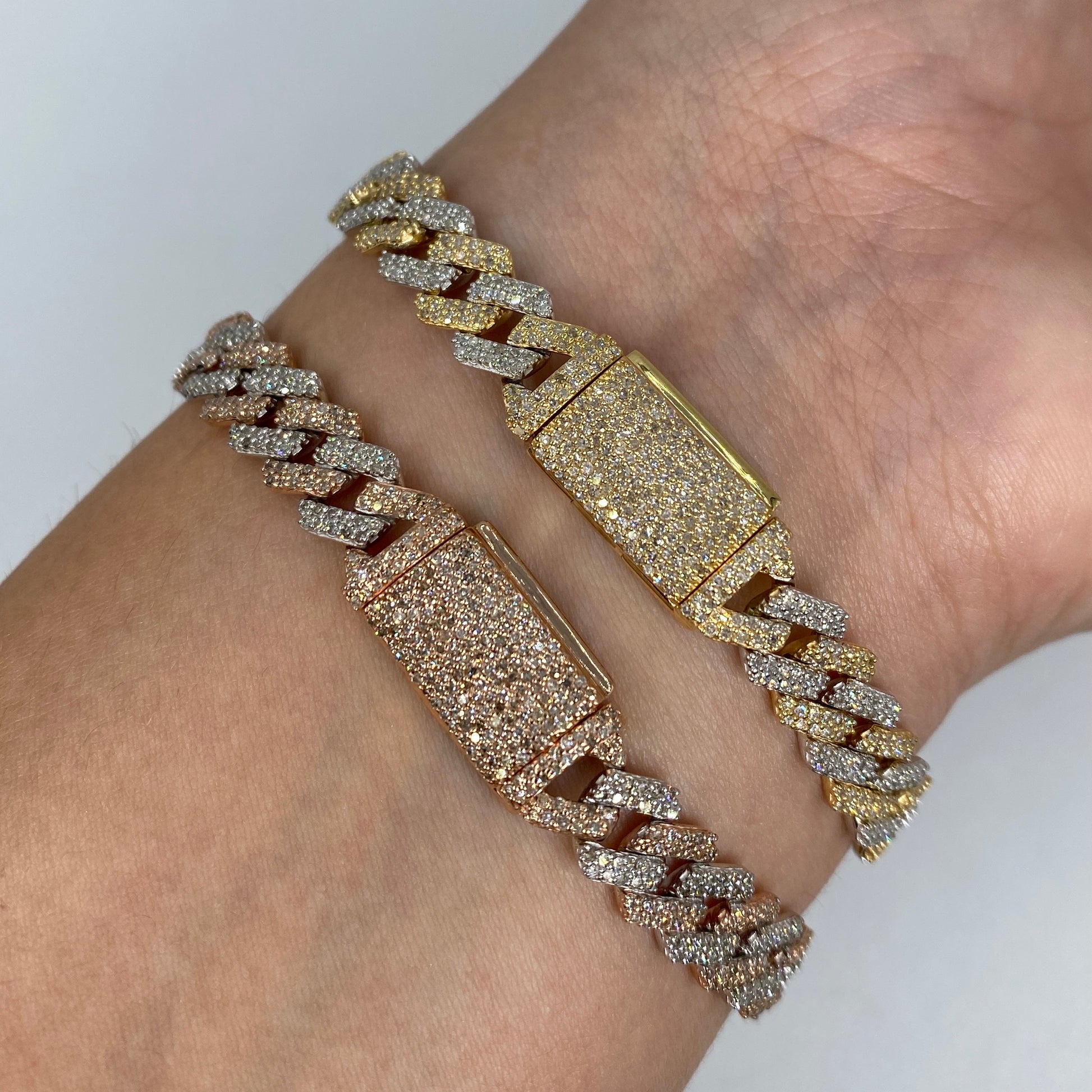 10K 8MM Cuban Link Diamond Bracelet 7-8