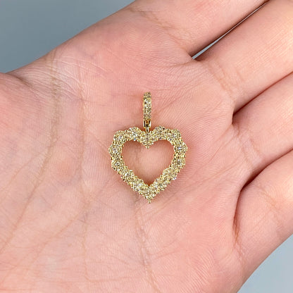 10K/14K Open Heart Diamond Pendant