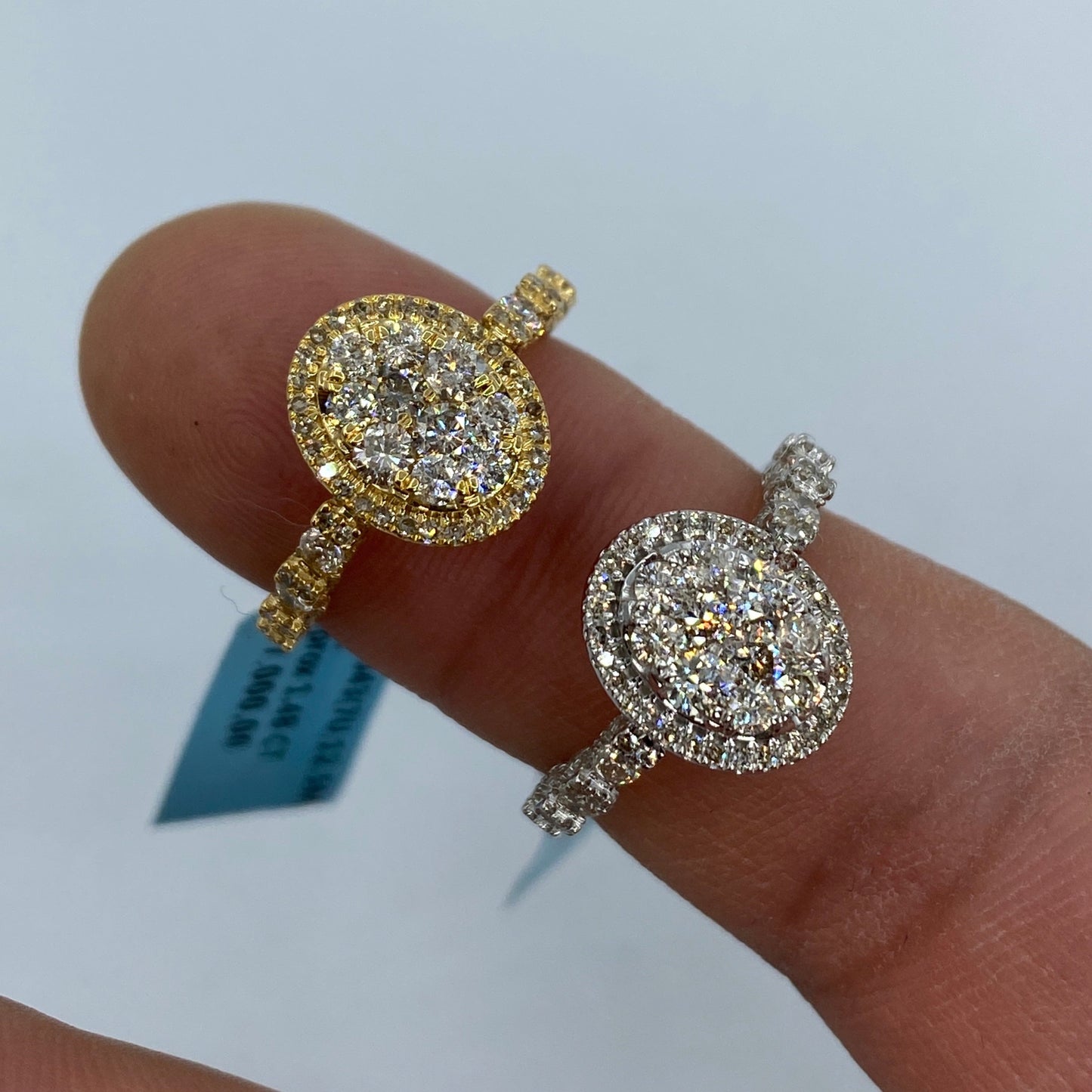 14K Princess Oval Diamond Engagement Ring