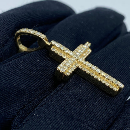 10K Roman Cross Diamond Pendant