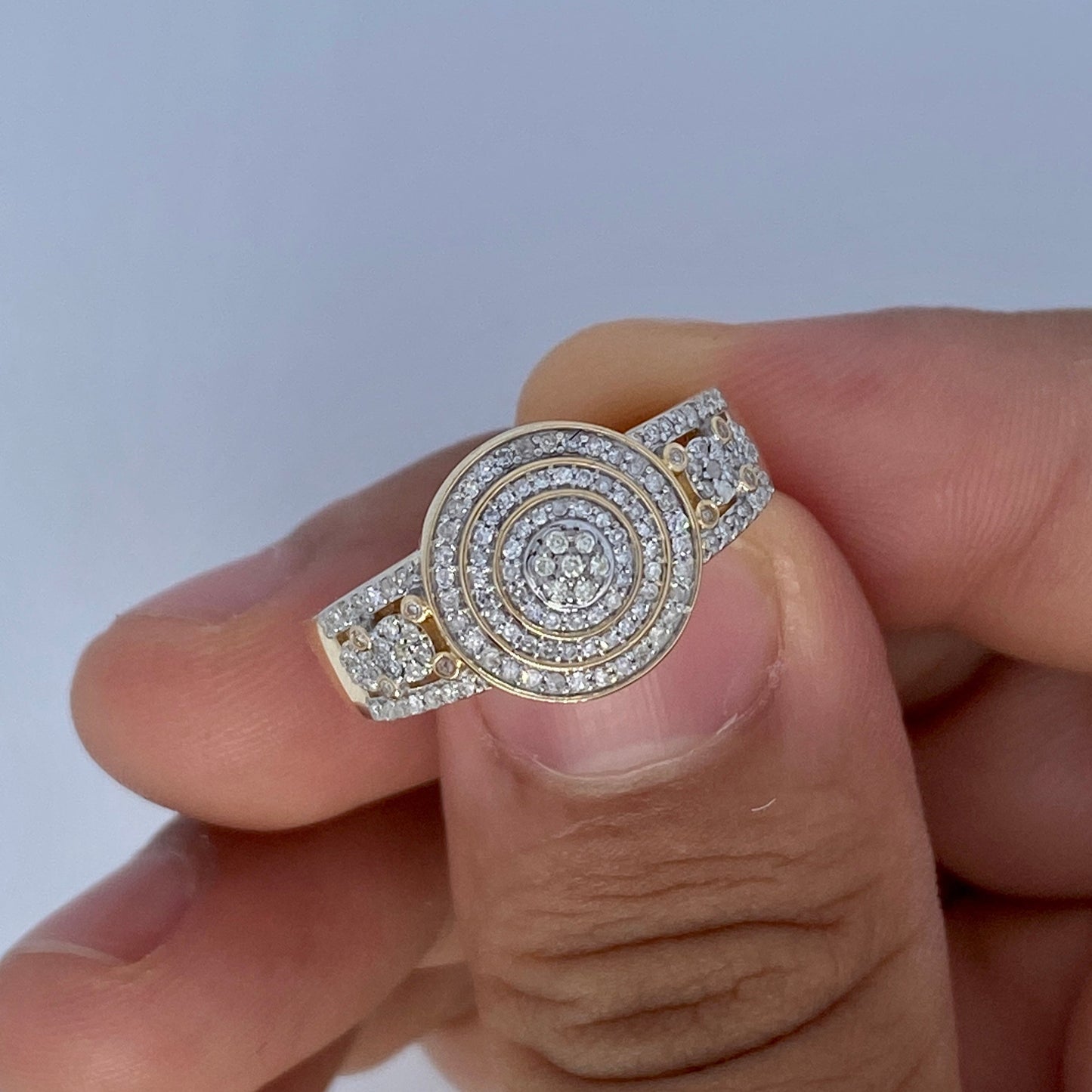 14K Ripple Diamond Ring