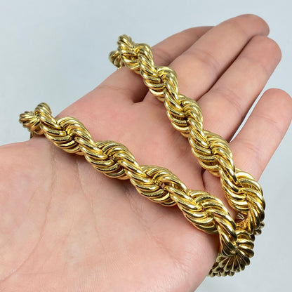 14K 12MM Bold Rope Chain 26"