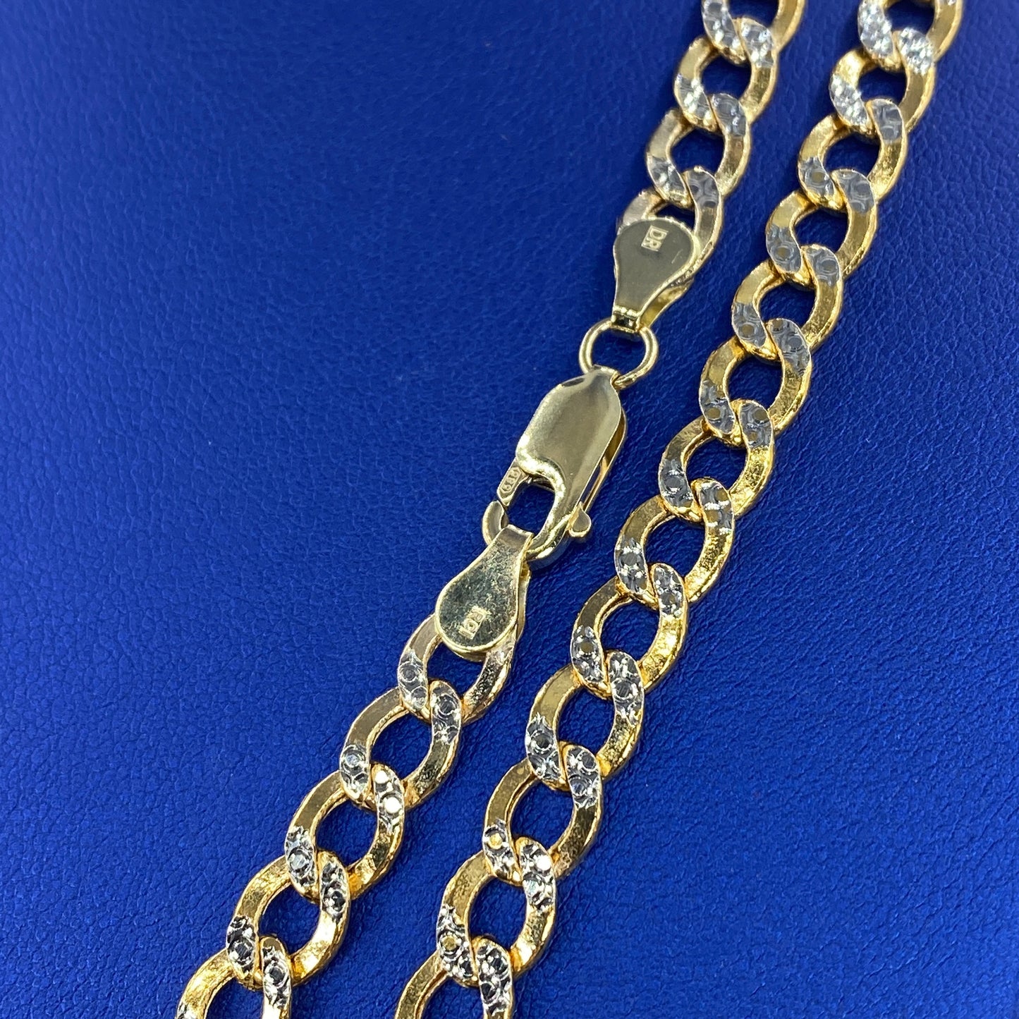 14K 6.5MM Two Tone Cuban Link Chain 22-24"