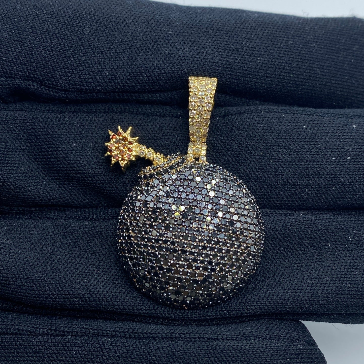 Black Bomb Diamond Pendant