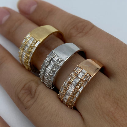 14K Crown Diamond Baguette Ring