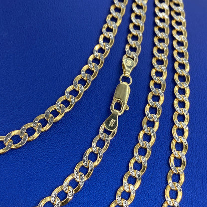 14K 5.5MM Two Tone Cuban Link Chain 18-24"