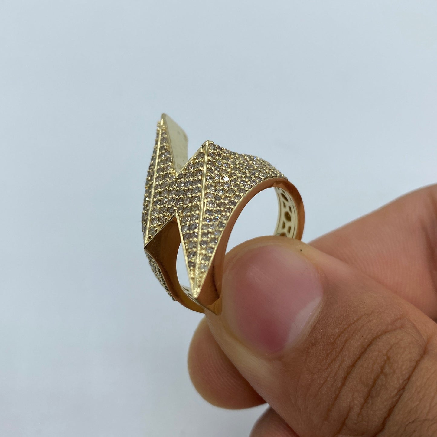14K Lightning Diamond Ring